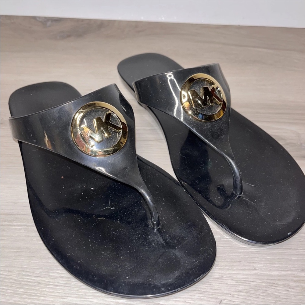 Michael Kors Black and Gold Sandals
